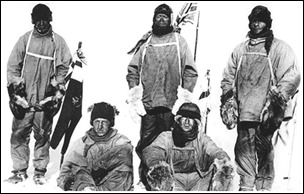 Captain Scott (centre) and his team of Polar explorers