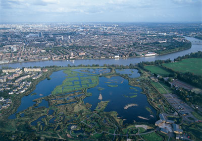 WWT London Wetland Centre aerial view - Berkeley Homes