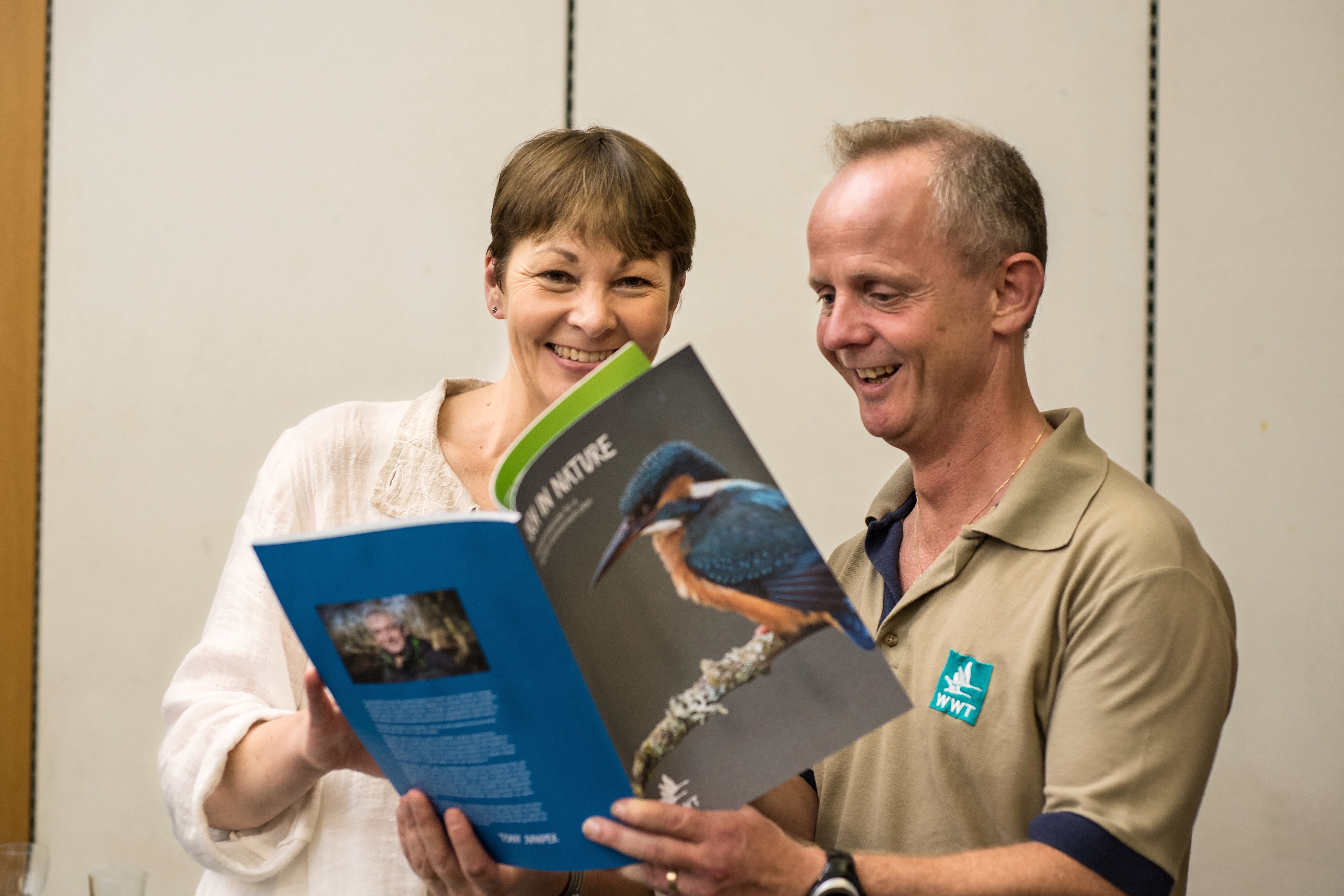Green Party MP Caroline Lucas receives WWT's new report