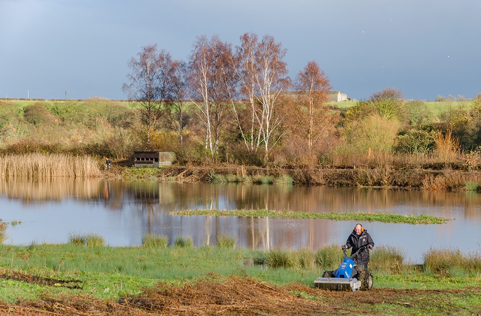 John Gowland working on Wader Lake