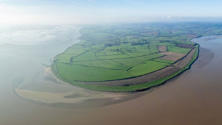 The Awre peninsula, where WWT is currently working on a saltmarsh restoration project